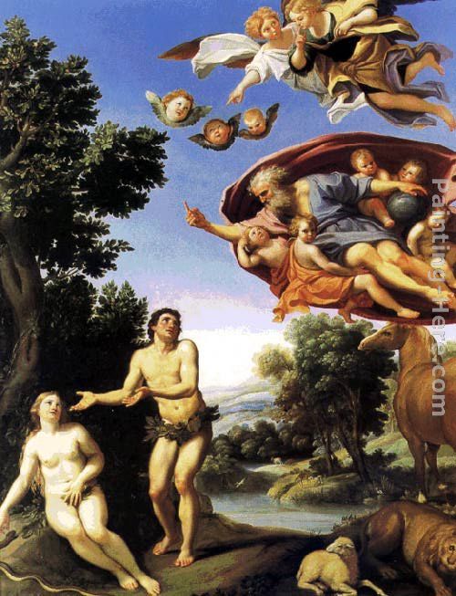 Adam and Eve painting - Domenichino Adam and Eve art painting